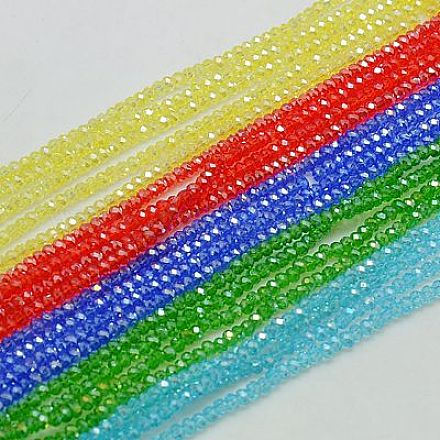 Electroplate Glass Beads Strands EGLA-F003-C-1