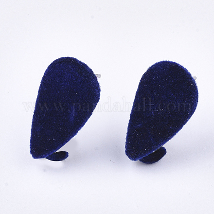 Reperti di orecchini a bottone in ferro flocky IFIN-S704-32A-1