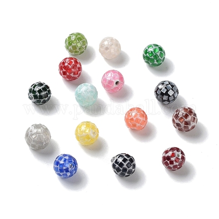 Perles semi-percées en coquillage artisanal coloré BSHE-D001-01D-1
