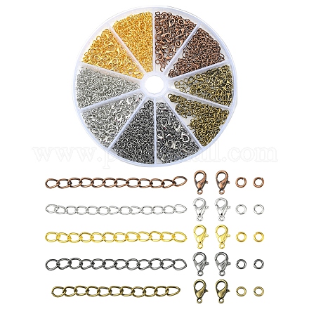 100pcs extremos de hierro de 5 colores con cadenas torcidas DIY-FS0003-54-1
