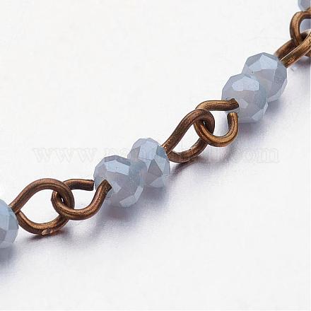 Glass Beads Anklets AJEW-AN00176-03-1