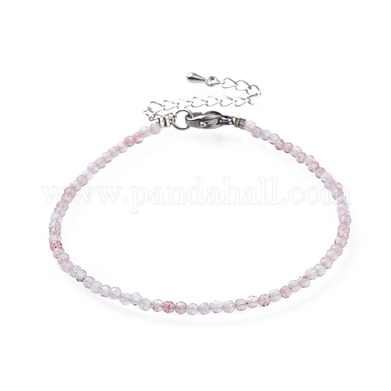 Bracelets en perles de quartz fraise naturelles BJEW-JB04555-05-1