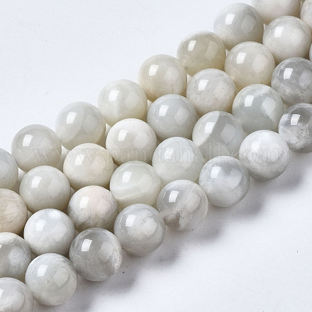 Natürlichen weißen Mondstein Perlen Stränge G-N328-51B-01-1