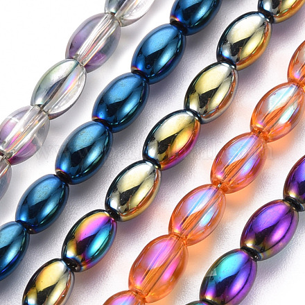 Chapelets de perles en verre électroplaqué X-EGLA-T020-11-1