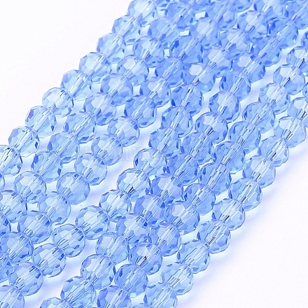 Brins de perles de verre rondes à facettes (32 facettes) X-EGLA-J042-4mm-05-1