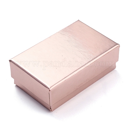 厚紙のギフトボックスジュエリーボックス  ネックレス  ブレスレット  中に黒いスポンジを入れて  長方形  ピンク  8.3x5.2x2.9cm CBOX-F005-02A-1