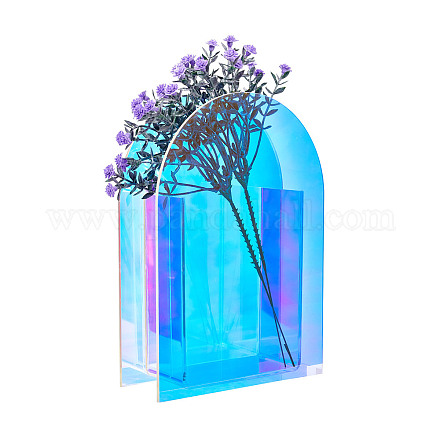Arricraft uシェイプ＆フラワープラスチック花瓶  ホームディスプレイ装飾用  ミックスカラー  2セット/バッグ DIY-AR0001-62-1
