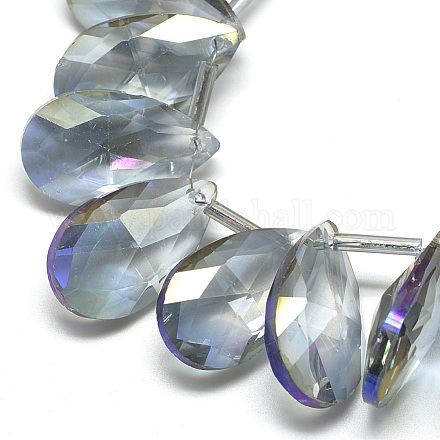 Electroplate Glass Beads Strands EGLA-S157-38x22mm-01-1