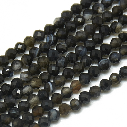 Chapelets de perles d'obsidienne de glace naturelle G-S300-32-2mm-1