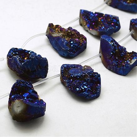 Galvaniques Druzy naturelle perles en agate brins G-N0259-02-1