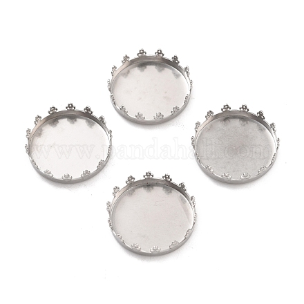 316 Surgical Stainless Steel Cabochon Tray Settings STAS-I187-05D-P-1