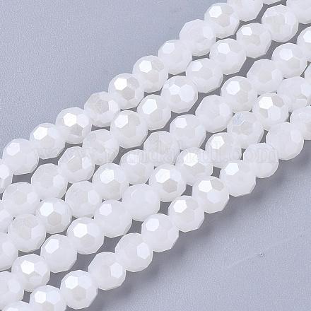 Chapelets de perles en verre électroplaqué EGLA-R018-4mm-7-1