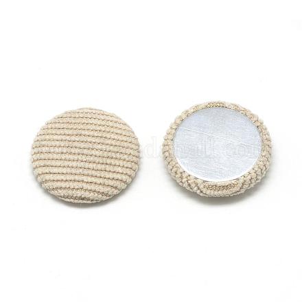 Corduroy Cloth Fabric Covered Cabochons WOVE-S084-25F-1