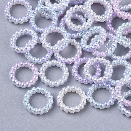 ABS Plastic Imitation Pearl Linking Rings OACR-N005-6mm-14-1