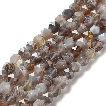 Chapelets de perles en agate naturelle du Botswana G-NH0002-C01-01-1