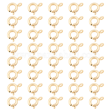 DICOSMETIC 40Pcs Spring Ring Clasp Brass Spring Clasps with 1.5mm Loop 24K Gold Plated Close Ring Jewelry Connectors for Necklace Bracelets Making Handicrafts KK-DC0001-72-1