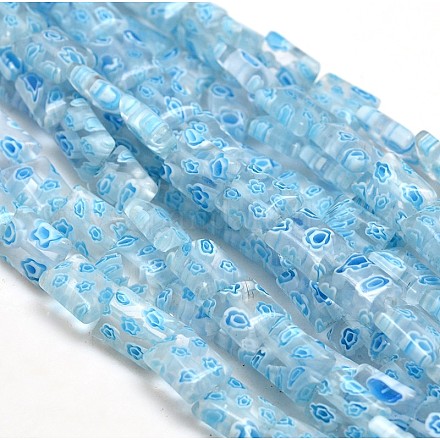 Rectangle Millefiori Glass Beads Strands LK-P024-11-1