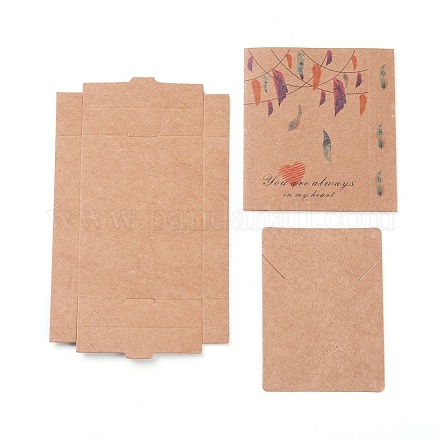 Kraftpapierboxen und Schmuckkarten für Halsketten CON-L016-B01-1