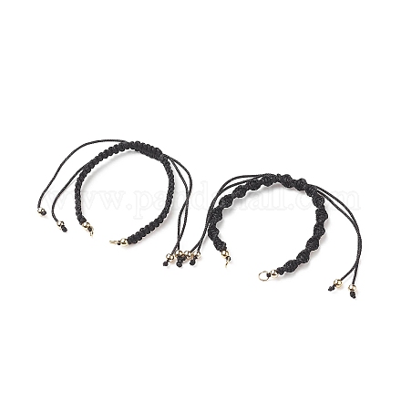 2 pièces 2 bracelets tressés en cordon de polyester de style AJEW-JB01144-01-1