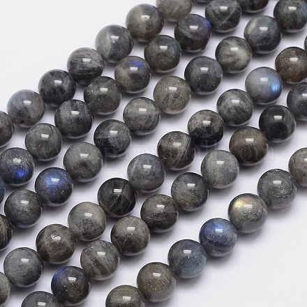 Chapelets de perles rondes en labradorite naturelle G-I156-01-10mm-1