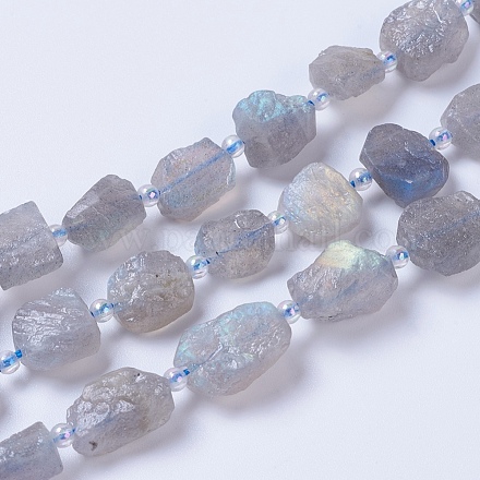 Chapelets de perles en labradorite naturelle  G-F568-296-1