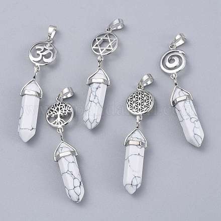 Synthetic Howlite Pointed Big Pendants G-D0021-01P-08-1