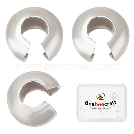 Beebeecraft 30 個 925 スターリングシルバー ボールチープ ノット カバー  銀  3x4x2mm STER-BBC0001-23-1