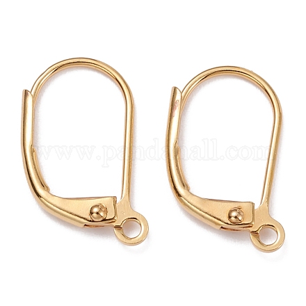 Brass Leverback Earring Findings KK-F824-007G-1