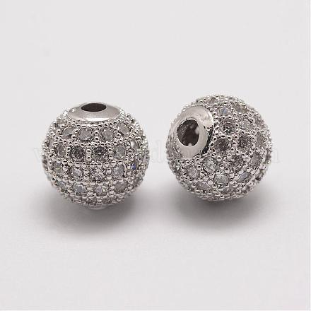 Perles de zircone cubique micro pave en Laiton ZIRC-E110-07P-1