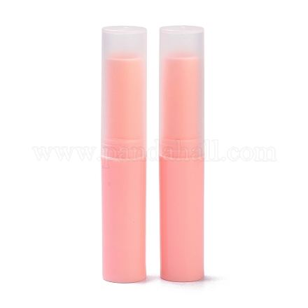 Diypp空の口紅ボトル  リップバームチューブ  キャップ付き  コラム  ピンク  1.5x8.3cm  穴：10.5mm MRMJ-K013-02A-1