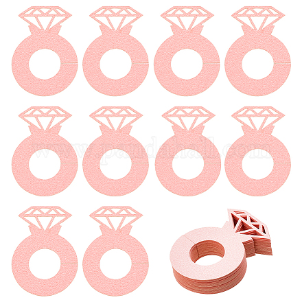 Etichette con ciondoli per bicchiere di vino con anello di diamanti di carta AJEW-WH0001-71A-1