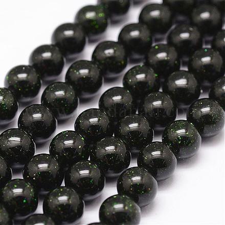 Synthetic Green Goldstone Beads Strands G-N0178-02-10mm-1