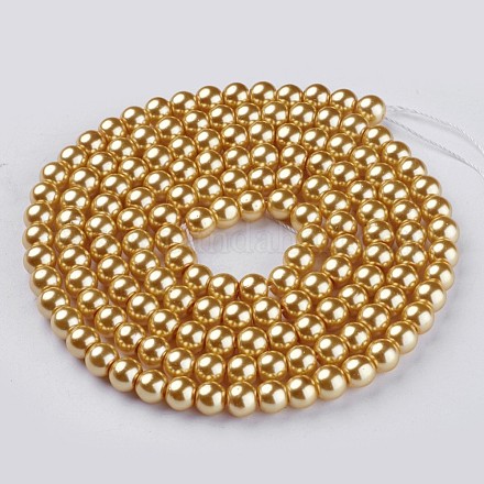Chapelets de perles en verre nacré HY-6D-B28-1
