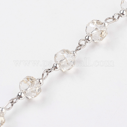 Perles de verre électrolytiques chaînes à la main AJEW-JB00416-03-1