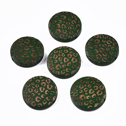 Perles de bois naturel peintes WOOD-T021-49B-05-1