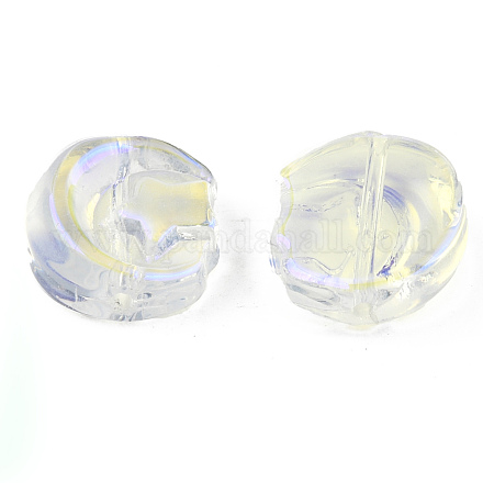 透明なガラスビーズを電気  ABカラー  スターとムーン  クリアAB  14x12.5x5mm  穴：1mm GLAA-N035-036-K01-1