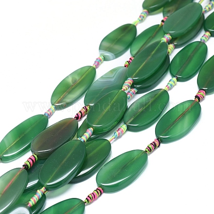 Agate à bandes naturelles / brins de perles d'agate à rayures G-L544-003H-1