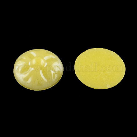 Pearlized Plated Opaque Glass Cabochons PORC-R040-10mm-04-1