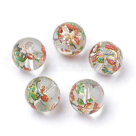 Perles en verre imprimées GFB-Q001-10mm-B01-1