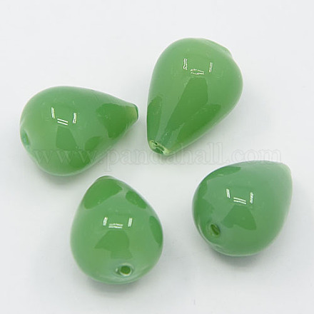 Handmade Imitation Jade Lampwork Beads BLOW-D548-02-1