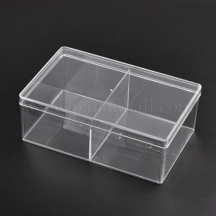 Contenedores de abalorios de vidrio orgánico cuboides CON-N005-01-1