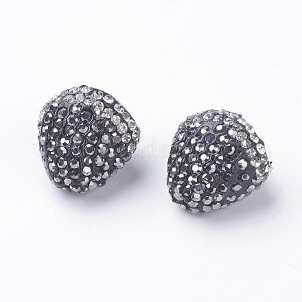 Alloy and Rhinestone Cord Ends RB-G163-01-1