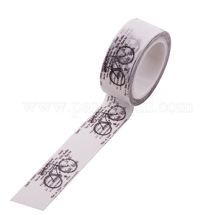 DIYスクラップブック装飾紙テープ  マスキングテープ  自転車  ホワイト  15mm  5m /ロール（5.46ヤード/ロール） DIY-F016-P-35-1