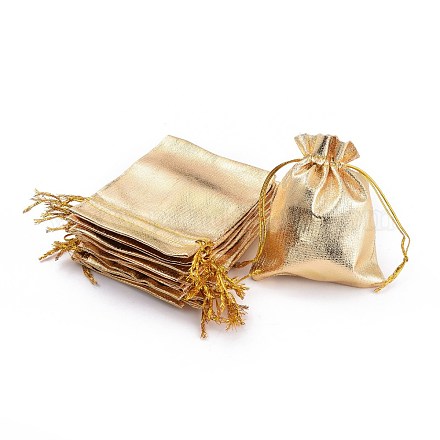 オーガンジーバッグ巾着袋  ゴールドカラー  約10センチ幅  12センチの長さ X-OP015-1