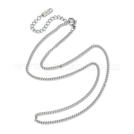 304 ожерелье из нержавеющей стали для мужчин и женщин NJEW-YW0001-12-1