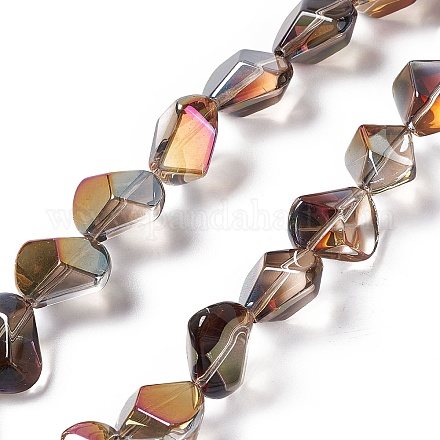 Full Rainbow Plated Electroplate Glass Beads EGLA-Q066-FR01-1