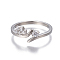304 Stainless Steel Finger Rings, with Cubic Zirconia, Stainless Steel Color, Clear, Size 7, 17mm