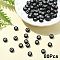 Opaque Acrylic Horizontal Hole Beads, with Enamel, Flat Round, Letter O, 7x4mm, Hole: 1.5mm