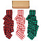 3 Rolls 3 Colors Tartan Cotton Linen Frayed Ribbon, Raw Edged Ribbon for Garment Accessories, Gift Decoration, Colorful, 1-5/8 inch(40mm), about 5.47 Yards(5m)/Roll