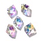 Glass Charms, Rhombus, AB Color, Faceted, Clear AB, 14.5x11.5x5mm, Hole: 1.2mm